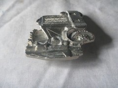 trucker semi tractor trailer truck pewter belt buckle