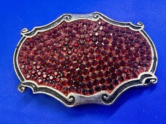 Red Rhinestone Completely Covered Womens Ladies Western Framed Belt Buckle