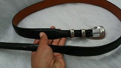 H.SCH sterling silver 925 buckle Sunset Canyon alligator belt Horst Schrader