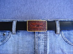 VTG Shambu Solid Brass Handmade Leather Belt Buckle