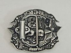 Lucky 13 Reproduction Skeleton Skull Head Stars Belt Buckle « Tattoo Your Soul »