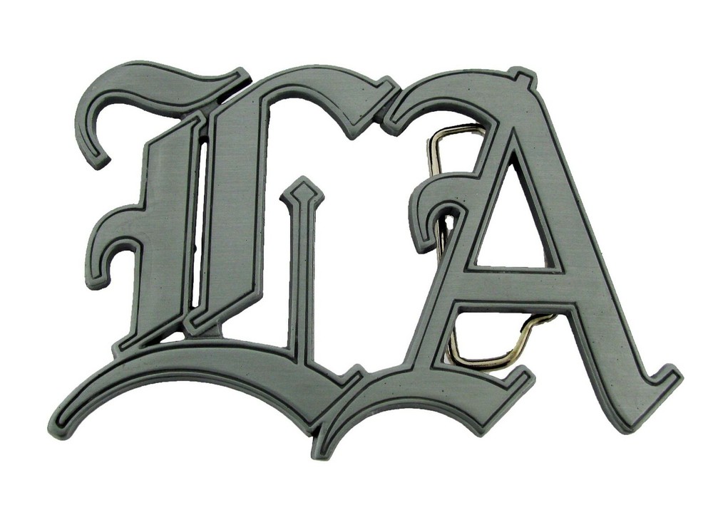 Initial L A Belt Buckle Los Angeles Old School English Mens STATE OF LOUISIANA