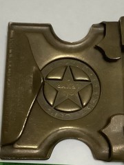 Anson Mills TEXAS RANGERS BRASS BELT BUCKLE Made In Worcester Mass.
