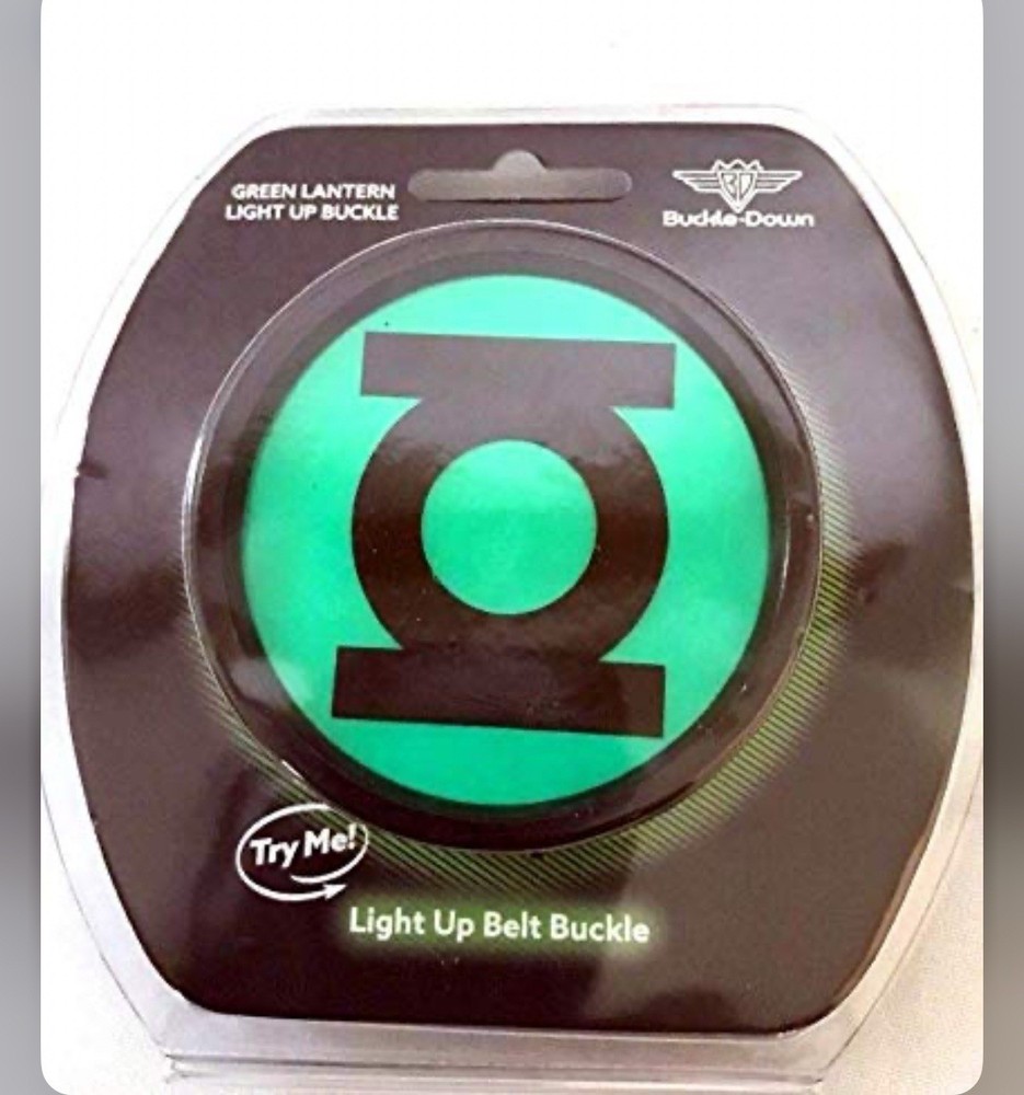 RARE Buckle-down DC Comics Green Lantern Signal Light Up Rechargeable Buckle