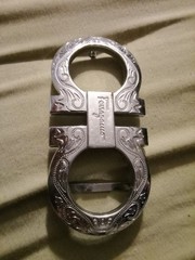 Ferragamo Silver Men&rsquo;s Designer Metal Belt Buckle Interchangeable 1.5in