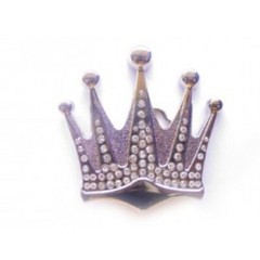 Papa Crown Belt Buckle Feathers Silver Metal Rhinestone High-end Fashion Quality