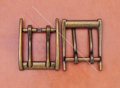 Sturdy Antique Brass Double Pin Prong Leathercraft Belt Buckle Fits 45mm Strap