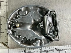 YELLOWSTONE National Park Moose Elk Wildlife Scene Silver Color Belt Buckle