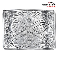 Traditional Scottish Men Kilt Belt Buckle Saltire & Lions Rampant Belt Buckle
