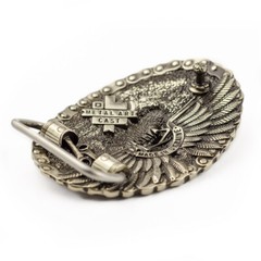 German silver belt buckle « Born to be free », Biker german silver belt buckle