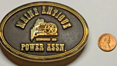 VINTAGE MAINE ANTIQUE POWER ASSN. BELT BUCKLE NORTHWEST BRASS WORKS