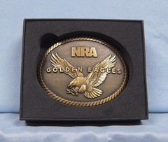 NRA National Rifle Association Golden Eagles Belt Buckle 2014 In Box