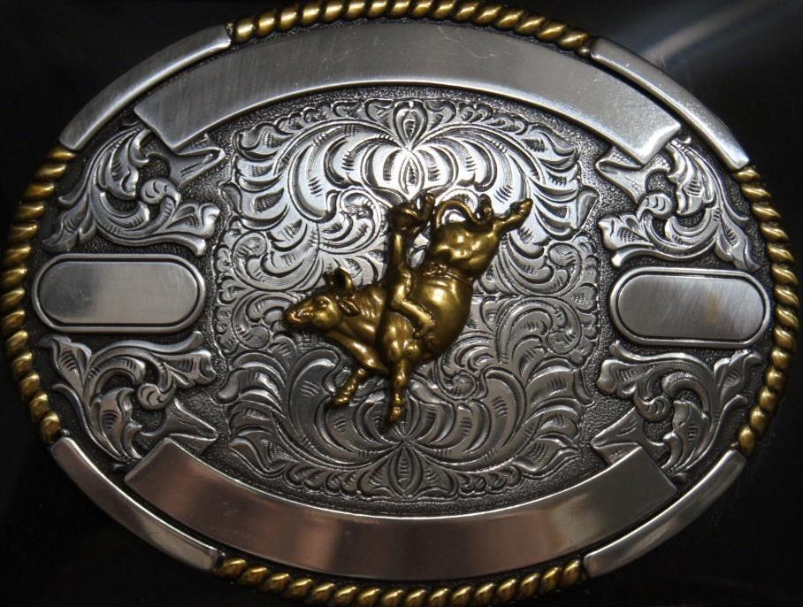 Crumrine Western Oval BULL RIDER Belt Buckle 38624