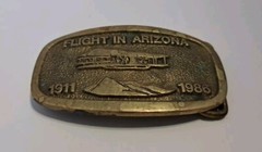 VINTAGE FLIGHT IN ARIZONA 1911-1986 BRASS BELT BUCKLE