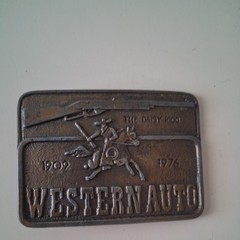 Gorgeous WESTERN AUTO 1909 1976 Belt Buckle Astamar Boston Made in U.S.A.