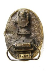 1983 Tennis Player Belt Buckle by Great American Belt Co.
