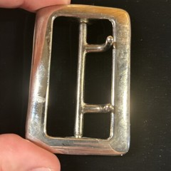 Vintage Chrome Plated 2.25” Double Prong Duty Belt Buckle