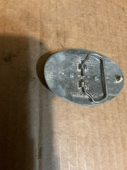 Used Metal Alloy Belt Buckle with Nice Turquoise looking Stone. Unknown Stone
