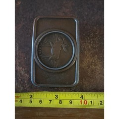 Vintage Century Canada Alaska Moose Belt Buckle Brass Tone Wildlife Souvenir