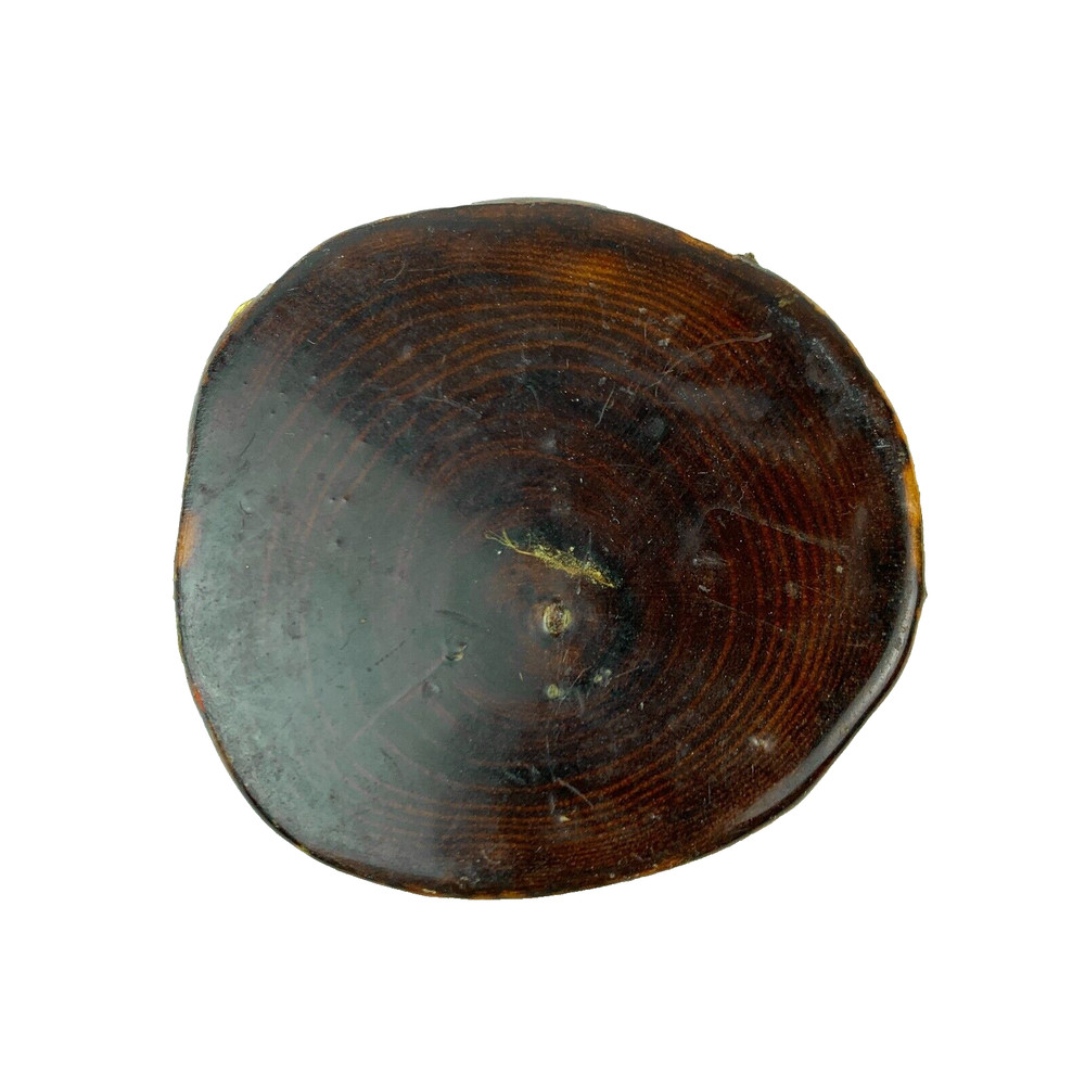 Vintage Handmade Unbranded Round Resin Wood Wooden Belt Buckle
