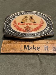 Vintage/undated Budweiser Beer belt buckle. 3.5&Prime; Wide.