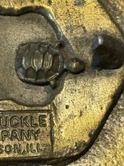 VTG Trumbull Ct. America&rsquo;s Heroes Fire Department Brass Belt Buckle Turtle
