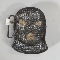 Men&rsquo;s Hip Hop Gun Metal Black Goon Mask Belt Buckle Rhinestones