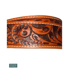 NEW Hecho En Mexico Hand Tooled Leather Western Belt Floral Buckle Boho Cowgirl