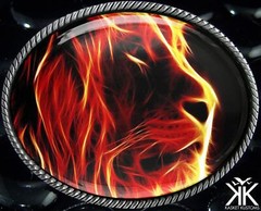 Lion Belt Buckle – King of the Jungle Handmade Artisan Oval Belt Buckle -752