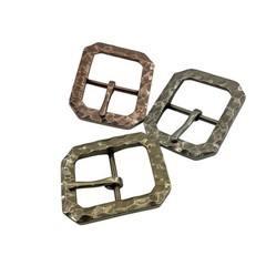 Vintage Hammered Copper Belt Buckle 38mm with Brass and Copper for Leather Strap
