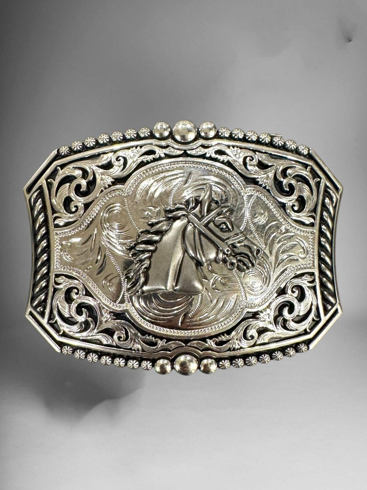 Horse Western Cowboy Belt Buckle Hebilla Vaquera Rodeo Con Caballo