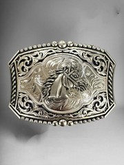 Horse Western Cowboy Belt Buckle Hebilla Vaquera Rodeo Con Caballo