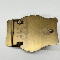 Vtg 1978 AHM Collie Dog Brass Belt Buckle Enamel 3D Relief Animal Collectible
