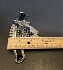 187 Inc Belt Buckle Guns Crest Emblem Black Enamel Silver Tone w/ Bottle Opener