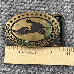 Vintage Tech Ether Guild Bald Eagle Belt Buckle Solid Brass USA Patriotic 70s