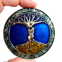 Belt Buckle Tree of Life Enamel Odin&rsquo;s Askr Embla 80mm Wide Norse Viking Buckle