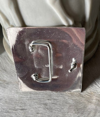 Western Mens Belt Buckle 3.25 x 3 in Southern Cross Cowboy Black Silver 1.5