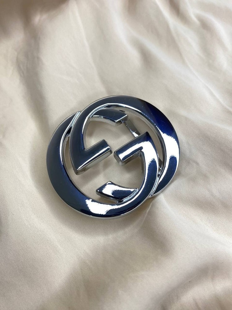 Double G 1.5` Belt Buckle Silver GG Logo 40 mm Replacement Buckle Designer Style