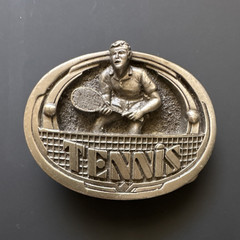 Bergamot Brass Works Tennis Oval Belt Buckle Silver Tone Metal 1.5in #1095