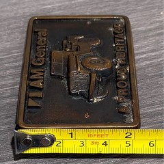 Vintage 1978 AM General Jeep Belt Buckle Solid Brass BTS Made in USA Heritage