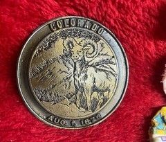 Vtg Colorado Belt Buckle 1974 Ram Sheep Lewis Buckle Co. Design August 1, 1876