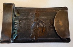 Vintage 1950s Belt Buckle Western Cowboy Rodeo Horseshoes