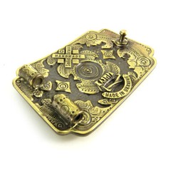 Brass belt buckle Sun, Ornamental, Christian, Ukrainian traditional cross amulet