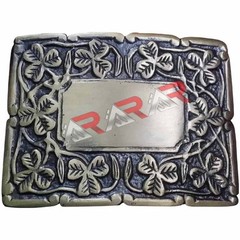 Deluxe Thistle Design Kilt Belt Buckle Antique Finish/Irish Shamrock Belt Buckle