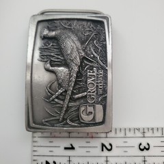 Vintage 1993 Metal Belt Buckle Grove Worldwide Nature / Wildlife USA Made
