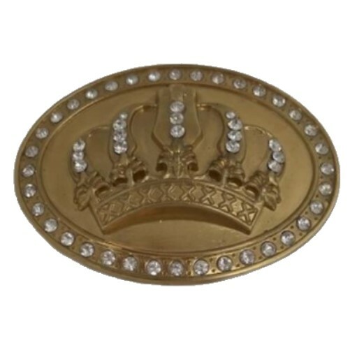 Great Fun Fashionable Belt Buckle Goldtone Crown King Queen Pimp Bling Statement