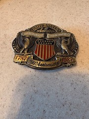 1987 BRASS UNITED STATES CONSTITUTION BELT BUCKLE – 200TH ANNIVERSARY