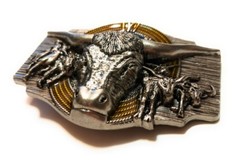 ✖ WESTERN STEER BULL Rope Cowboy Rodeo Style ✖ Belt Buckle ✖ Roping enamel USA