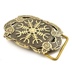 Helm of Awe belt buckle, Viking Helm of Terror Old Norse Scandinavian Pagan