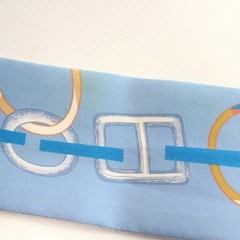 Hermes Twilly Dore Buckle Silk 100 Blue